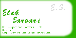 elek sarvari business card